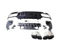 Parachoques trasero Difusor Para Benz W205 Clase C Para AMG Sedan 4 Puertas 2015-21 C63 Estilo Difusor Parachoques Trasero Alerón Cola Silenciadore Escape Tubo Punta(Negro)