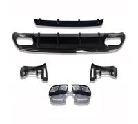 Parachoques Trasero Difusor para Una Clase W176 2013-2018 A160 A180 A200 A250 AMG Sport Parachoques Trasero Difusor Negro con Terminales Escape 4 Salidas(Black Exhaust)