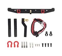 Parachoques Trasero RC, Metal RC Parachoques con Luces LED y Hebilla de Remolque, Accesorio Coche RC para Usuarios de RC, Colectores y Amantes de la Personalización