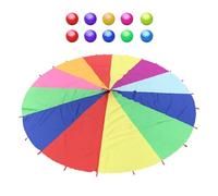 Parachute Game Kids Parachute with Handles | Rainbow Parachute Kids | Parachute Multicolored Parachute Game 6ft Parachute Game 6ft with 10 Balls for Children Gymnastics Cooperation Group