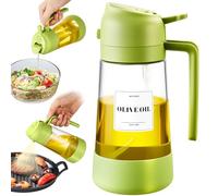 PARACITY Botella dosificadora de aceite 2 en 1 con fondo de silicona (verde)