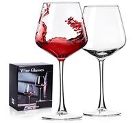 PARACITY Copas de vino, regalo de Navidad, vidrio transparente, copa de vino de tallo largo para vino tinto y blanco, 10 onzas (juego de 2) (2, 16 onzas líquidas)