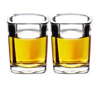 PARACITY Juego de 2 vasos de chupito con fondo pesado, pequeños vasos de chupito para líquidos, espresso, café, whisky, vodka, regalo para hombres, 2oz/60 ml