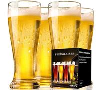 ParaCity Juego de 4 vasos de pinta de 470 ml, vasos de cerveza, regalo para hombres, vasos de cerveza para agua, jugo, café helado, cócteles, Cruzcampo