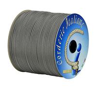 Paracord 550 Type III Basic, Blanco/Negro 4 mm - 50 m, núcleo de 7 Hilos, 100% Made in Italy 006079293 Corderie Italiane