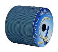 Paracord 550 Type III Stripes, Negro/Azul 4 mm - 20 m, núcleo 7 Hilos, 100% Fabricado en Italia 006079477 Corderie Italiane