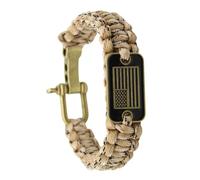 Paracord Bracelets for Men - Bronze US Flag Parachute Cord Bracelet | Durable Nylon Umbrella Cord with Zinc Alloy Adjustable Turnbuckle and Copper Alloy Flag, Outdoor Adventure Survival Spirit