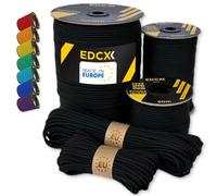 Paracord EdcX de 4 mm, más de 35+ Colores sólidos (10 m, 15m, 30m, 50m, 100m, 300m) | Ideal para Camping, al Aire Libre | Cuerda 100% Nailon 4mm | Cuerda Tactica 550 Tipo III