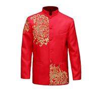 Parada De Boda De Estilo Tradicional Azul Novio Vestido De Dragón Noche Top Rojo Delgado Rojo Tang Traje Chino