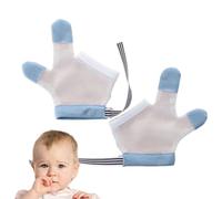 Parada de el pulgar: par de protectores de dedos infantiles de 3,14 pulgadas, guantes ajustables para control de hábitos, protección transpirable con de correa segura | Dispositivo de
