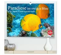 Paradiese im ewigen Blau. Die bunte Unterwasserwelt (hochwertiger Premium Wandkalender 2026 DIN A2 quer), Kunstdruck in Hochglanz: Das bunte Treiben der schönen Lebewesen unter Wasser