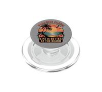 Paradise encontró Que la Vida es Mejor en la Playa Retro Sunset PopSockets PopGrip para MagSafe