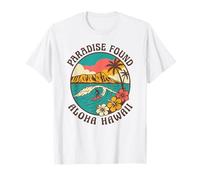 Paradise Found Aloha Hawaii Surf Wave Tropical Island Atardecer Camiseta