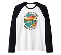 Paradise Found Aloha Hawaii Surf Wave Tropical Island Atardecer Camiseta Manga Raglan