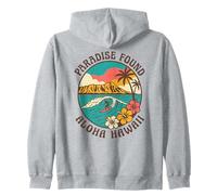 Paradise Found Aloha Hawaii Surf Wave Tropical Island Atardecer Sudadera con Capucha