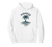 Paradise Found Tropical Palm Beach Vacaciones Sudadera con Capucha, Unisex para Adultos, Blanco, S