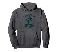 Paradise Found Tropical Palm Beach Vacaciones Sudadera con Capucha, Unisex para Adultos, Jaspeado Oscuro, XL