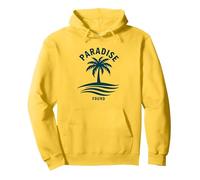 Paradise Found Tropical Palm Beach Vacaciones Sudadera con Capucha, Unisex para Adultos, Limón, XL