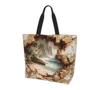 Paradise in a Crack Light - Bolsa de hombro reutilizable para mujer, resistente y duradera para viajes diarios