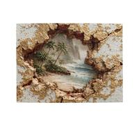 Paradise in a Crack - Rompecabezas horizontal de madera, 500 piezas, desarrolla habilidades prácticas para relajarse e interactuar entre padres e hijos