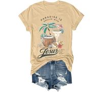 Paradise is Chillin'With Jesus I Will Give You Rest Jesus - Camiseta divertida de playa cristiana unisex, caqui, 3XL
