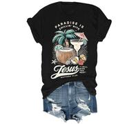 Paradise is Chillin'With Jesus I Will Give You Rest Jesus - Camiseta divertida de playa cristiana unisex, Negro, L