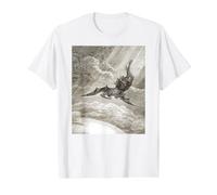 Paradise Lost Gustave Dore Satans Fall Camiseta gráfica económica, Hombre, Blanco, L