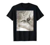 Paradise Lost Gustave Dore Satans Fall Camiseta gráfica económica, Hombre, Negro, M