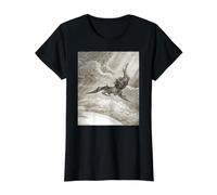Paradise Lost Gustave Dore Satans Fall Camiseta gráfica económica, Mujer, Negro, XL