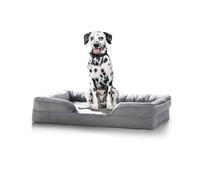 paradise pets Sofá cama grande para perro, lavable y súper suave con parte inferior antideslizante, forro impermeable, ortopédico y calmante, gris, 97 cm x 71 cm x 16 cm