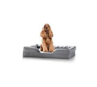 paradise pets Sofá cama mediano para perro, lavable y súper suave con parte inferior antideslizante, forro impermeable, ortopédico y calmante, gris, 89 cm x 63 cm x 16 cm