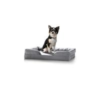 paradise pets Sofá cama para perro pequeño, lavable y súper suave con parte inferior antideslizante, forro impermeable, ortopédico y calmante, gris, 71 cm x 58 cm x 16 cm