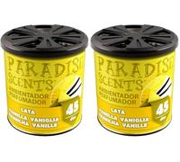 Paradise Scents Paradise PER80129 Perfumador Lata Vainilla, Color Amarillo, 100 gr (Paquete de 2)