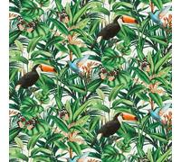 Paradisio 2 Selva Pájaros Exótico Follaje Erismann Papel Pintado - Verde