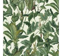 Paradisio Tropical Selva Plantas Hojas Erismann Papel Pintado - Blanco 6303-07