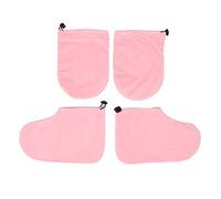 Paraffin Wax Glove Booties for Women, Wireless Heat Retention Mitts and Booties, Soft Lint Fabric Thermal Treatment Gloves with Adjustable Drawstring for Hand Foot SPA at Home or S