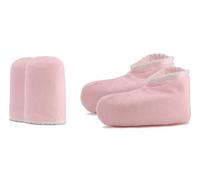 Parafina y Cera Proteccion Guantes Botines, Cuidado de Cera Mitones de Algodón Aislados, Terapia de Calor Tratamiento de Spa de Mano Mitón de Bronceado, Color Rosa