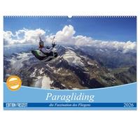 Paragliding - die Faszination des Fliegens (Wandkalender 2026 DIN A2 quer), CALVENDO Monatskalender: Frei wie ein Vogel über allem schweben. Beim ... aus einer völlig anderen Perspektive gesehen.