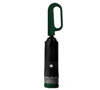 Paraguas automático de apertura y cierre automático, hebilla de anillo inverso, paraguas automático para lluvia, paraguas resistente al viento con mango de mosquetón para H, verde, Se référer au