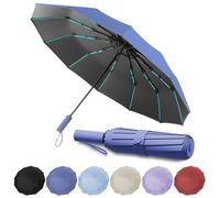Paraguas Automatico,Paraguas Invertido Resistente Viento,Paraguas Plegables Glegable 60 Varillas Antitormentas, Con Función De Apertura y Cierre Automático Para Hombres, Mujeres (Azul oscuro)