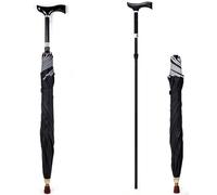 Paraguas bastón 2 en 1, Paraguas bastón Ajustable en 5 Niveles de Altura, Ayudas portátiles para la Vida Diaria para Escalar y Hacer Senderismo,Negro,87~96cm/34~37inch