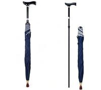 Paraguas bastón 2 en 1, Paraguas bastón Ajustable en 5 Niveles de Altura, Ayudas portátiles para la Vida Diaria para Escalar y Hacer Senderismo,Azul,87~96cm/34~37inch