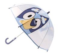 Paraguas Burbuja Infantil Bluey Transparente POE | Cúpula de Visión Clara, 8 Varillas de Fibra de Vidrio, Apertura Manual, Talla Niños 84-90 cm, Licencia Oficial Bluey
