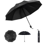 Paraguas Compacto Sombrillas Plegable Portátil Bolsillo Viaje Antiviento Tormenta Impermeable A Prueba De Viento Mini Umbrella 99% De Resistencia UV lluvia y Sol para Regalar Hombres y Mujeres Negro