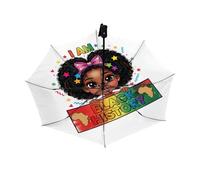 Paraguas compactos resistentes al viento para la lluvia, paraguas portátil ligero y plegable automático, historia negra, niña africana, apertura automática, bonito paraguas pequeño para viajes, coche