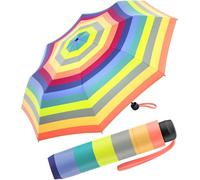 Paraguas de bolsillo Benetton Super Mini Dots, Multistripe Fresh Salmon, 95 cm, Clásico