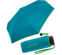 Paraguas de bolsillo Benetton Ultra Mini Flat Solid, Teal de Tahití, 88 cm