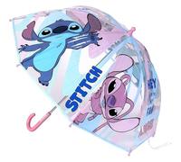 Paraguas de Burbuja de Lilo & Stitch - Estampado con Stitch y su Novia Angel - Apertura Manual - Elaborado en 100% POE con Estructura de Fibra de Vidrio - Producto Original Diseñado en España