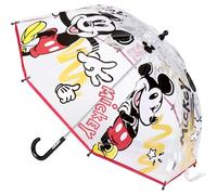 Paraguas de Burbuja de Mickey Mouse - Estampado de Mickey Mouse - Apertura Manual - Elaborado en 100% POE con Estructura de Fibra de Vidrio - Producto Original Diseñado en España