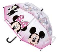 Paraguas de Burbuja de Minnie y Mickey Mouse - Estampado de con Detalles en Rosa - Apertura Manual - Elaborado en 100% POE con Estructura de Fibra de Vidrio - Producto Original Diseñado en España